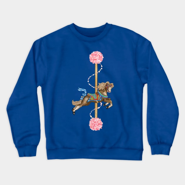 Fantasy Carousel Horse Crewneck Sweatshirt by Art by Deborah Camp